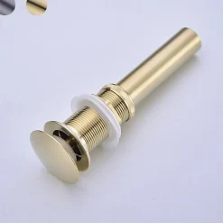 Brass Pop Up Sink Drain Stopper with Overflow Bathroom Faucet Vessel Vanity Sink Drainer