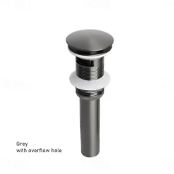 Brass Pop Up Sink Drain Stopper with Overflow Bathroom Faucet Vessel Vanity Sink Drainer