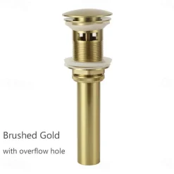 Brass Pop Up Sink Drain Stopper with Overflow Bathroom Faucet Vessel Vanity Sink Drainer
