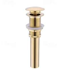 Brass Pop Up Sink Drain Stopper with Overflow Bathroom Faucet Vessel Vanity Sink Drainer