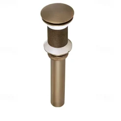 Brass Pop Up Sink Drain Stopper with Overflow Bathroom Faucet Vessel Vanity Sink Drainer