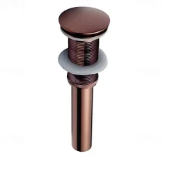 Brass Pop Up Sink Drain Stopper with Overflow Bathroom Faucet Vessel Vanity Sink Drainer