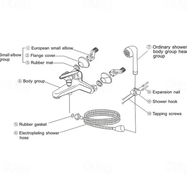 Brass Shower Faucet Set,Two Handles One Hole Wall Installation Waterfall Portable Spray Pull out Handshower with Cold/Hot Water