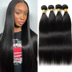 Brazilian Hair Human Hair Straight Hair 4 Bundle Combination Hair Curtain Hair Bundle