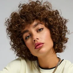 Brazilian Short Pixie Afro Kinky Curly Wigs for Women Glueless Brown Colored Hair Bob Wig With Bangs 6 inch Human Hair Wig