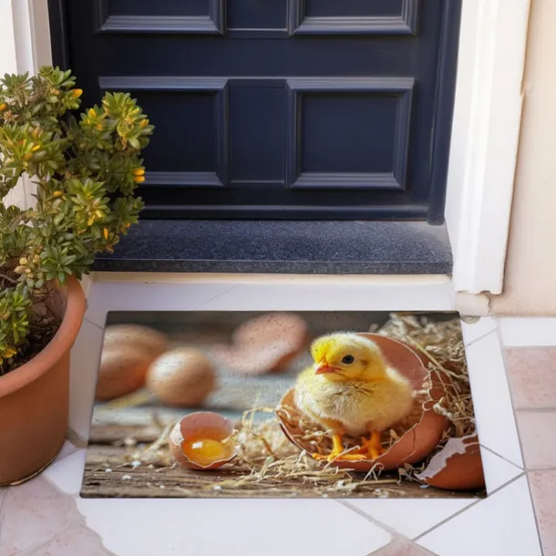 Breaking Egg Easter Doormat Floor Mats Washable Rugs Kitchen Mat Non-Slip Oil Proof Rug Indoor Outdoor Mat Bedroom Decor Bathroom Mat Entrance Rug