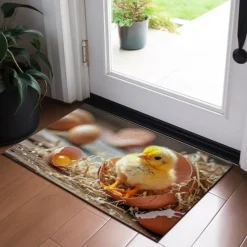 Breaking Egg Easter Doormat Floor Mats Washable Rugs Kitchen Mat Non-Slip Oil Proof Rug Indoor Outdoor Mat Bedroom Decor Bathroom Mat Entrance Rug