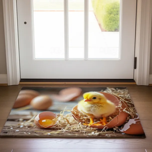 Breaking Egg Easter Doormat Floor Mats Washable Rugs Kitchen Mat Non-Slip Oil Proof Rug Indoor Outdoor Mat Bedroom Decor Bathroom Mat Entrance Rug