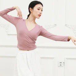 Breathable Ballet Top Bandage Women's Training Performance Long Sleeve High Modal