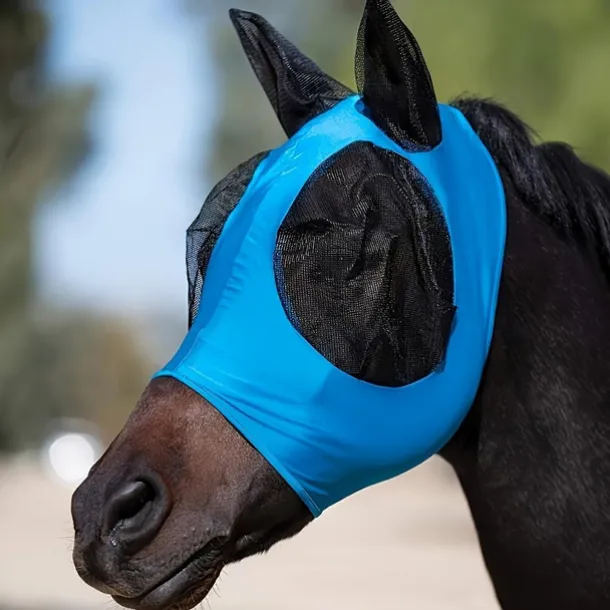 Breathable Horse Fly Mask With Ear, Mosquito Protection Mask, Horseback Riding Equestrian Equipment