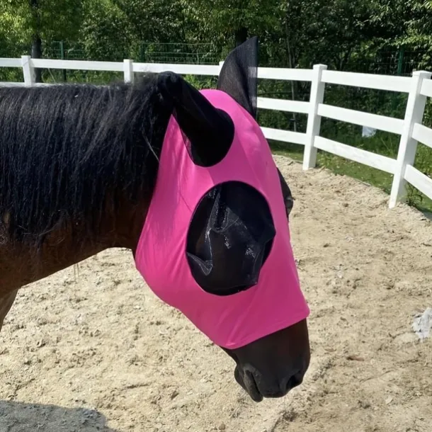 Breathable Horse Fly Mask With Ear, Mosquito Protection Mask, Horseback Riding Equestrian Equipment