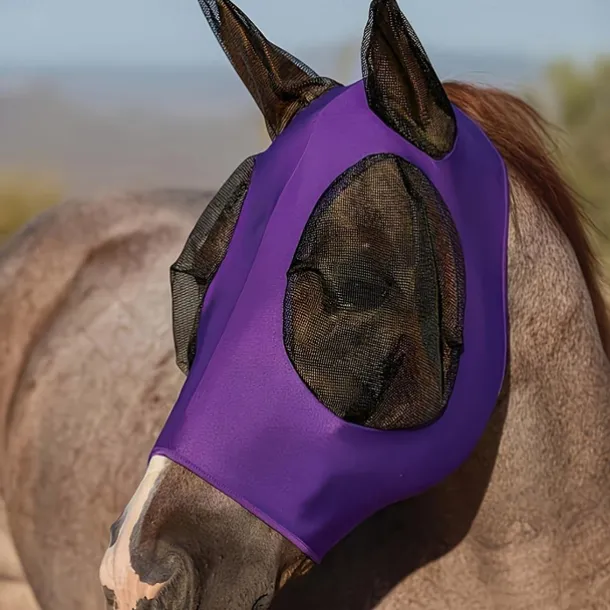Breathable Horse Fly Mask With Ear, Mosquito Protection Mask, Horseback Riding Equestrian Equipment