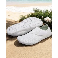 Breathable Water Shoes for Women – Stylish Velcro Mesh Barefoot Aqua Shoes for Beach, Kayaking, Swimming & Travel, Quick-Drying Lightweight Swim Footwear