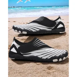 Breathable Water Shoes for Women – Stylish Velcro Mesh Barefoot Aqua Shoes for Beach, Kayaking, Swimming & Travel, Quick-Drying Lightweight Swim Footwear