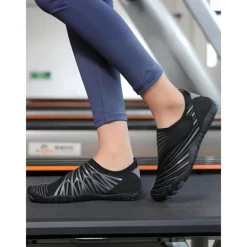 Breathable Water Shoes for Women – Stylish Velcro Mesh Barefoot Aqua Shoes for Beach, Kayaking, Swimming & Travel, Quick-Drying Lightweight Swim Footwear