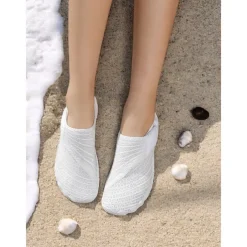 Breathable Water Shoes for Women – Stylish Velcro Mesh Barefoot Aqua Shoes for Beach, Kayaking, Swimming & Travel, Quick-Drying Lightweight Swim Footwear