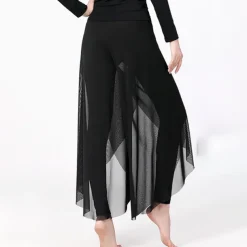 Breathable Women's Pants Casual Activewear Pants Pure Color Splicing Training Performance High Cotton Blend Tulle Adults' Bottoms