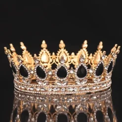 Bridal Crown Wedding Dress Headdress Birthday Adults' Ceremony Versatile Rhinestone Hair Band Luxury Round Crown