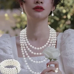 Bridal Jewelry Sets 1 set Imitation Pearl Rhinestone 1 Ring Earrings Necklace Bracelets Women's Elegant Stylish Jewelry Set For Wedding Special Occasion Party Evening Wear