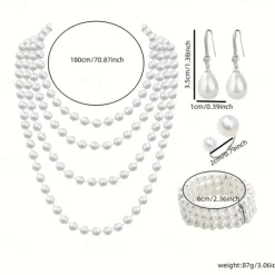 Bridal Jewelry Sets 1 set Imitation Pearl Rhinestone 1 Ring Earrings Necklace Bracelets Women's Elegant Stylish Jewelry Set For Wedding Special Occasion Party Evening Wear