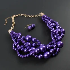 Bridal Jewelry Sets 1 set Pearl Imitation Pearl 1 Necklace Earrings Women's Statement Colorful Cute Layered Love irregular Jewelry Set For Party Wedding dress to impress