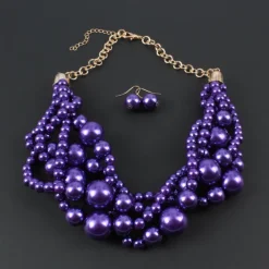 Bridal Jewelry Sets 1 set Pearl Imitation Pearl 1 Necklace Earrings Women's Statement Colorful Cute Layered Love irregular Jewelry Set For Party Wedding dress to impress