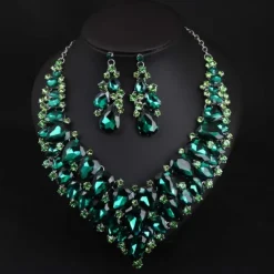 Bridal Jewelry Sets 1 set Crystal Rhinestone Alloy 1 Necklace Earrings Women's Statement Colorful Cute Fancy Pear irregular Jewelry Set For Party Wedding