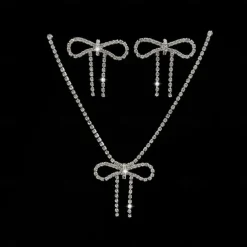 Bridal Jewelry Sets 1 set Rhinestone Alloy Earrings Necklace Women's Elegant Stylish Jewelry Set For Wedding Party Party Evening Wear