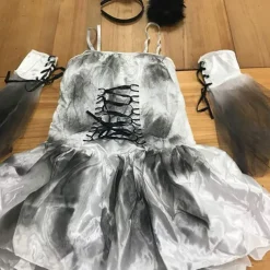 Bride Fallen Angel Ghost Bride Halloween Cosplay Costume Outfits Angels of Death Cosplay Vacation Dress Sexy Fashion Double Layered Teen Adults' Women's Female Carnival Masquerade Day of the Dead