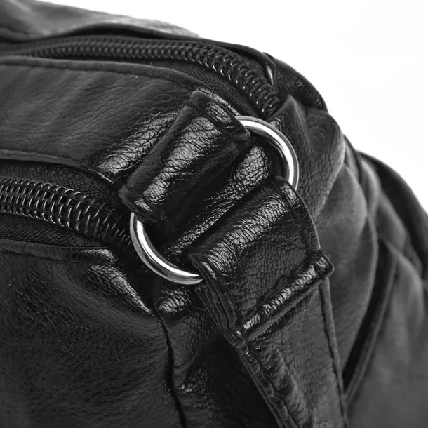 Brown Faux Leather Crossbody Bag for Women - Multi-Zip Casual Handbag with Adjustable Strap and Braided Accent, Perfect for Everyday Use and Travel