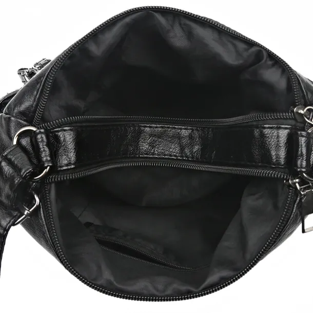 Brown Faux Leather Crossbody Bag for Women - Multi-Zip Casual Handbag with Adjustable Strap and Braided Accent, Perfect for Everyday Use and Travel