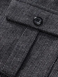 Brown Grey Men's Fashion Herringbone Tweed Vest Tailored Fit V Neck Single Breasted Four-buttons