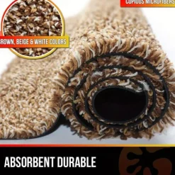 Brown Magic Doormat Super Absorbs Mud Rubber Back Door Mat Non-Slip Indoor Outdoor Low Profile Machine Washable Pet Shoe Scraper Carpet Rug For Entryway