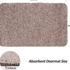Brown Magic Doormat Super Absorbs Mud Rubber Back Door Mat Non-Slip Indoor Outdoor Low Profile Machine Washable Pet Shoe Scraper Carpet Rug For Entryway