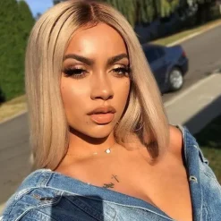 Brown Wigs for Women Blonde Long Light Golden Wigs Ombre Pink Wigs Synthetic Hair Highlighted Hair Dark Roots Wigs 26 Inch