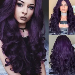 Brown Wigs for Women Blonde Long Light Golden Wigs Ombre Pink Wigs Synthetic Hair Highlighted Hair Dark Roots Wigs 26 Inch