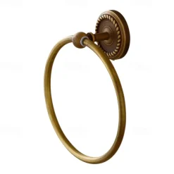 Brushed Brass Towel Holder Towel Ring Wall Mounted Antique Brass Toilet Towel Ring Bath Hand Towel Holder Bathroom Accessories Bath Hardware
