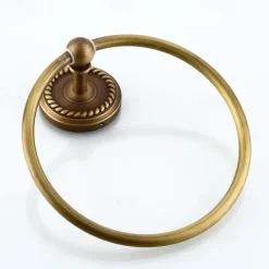 Brushed Brass Towel Holder Towel Ring Wall Mounted Antique Brass Toilet Towel Ring Bath Hand Towel Holder Bathroom Accessories Bath Hardware