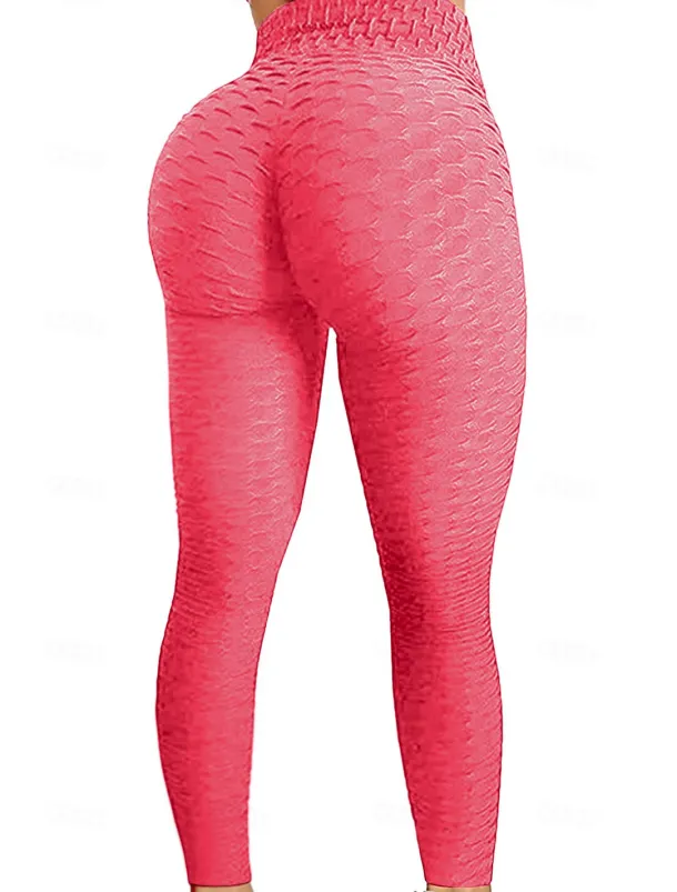 Bubble Butt Leggings High Waisted Running Yoga Pants for Women,Butt Lift Scrunch Workout Leggings Tiktok black gray green red S M L XL XXL