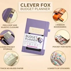 Budget Planner Notebook with Expense Tracker Undated Monthly Financial Organizer for Debt and Bill Tracking 8.4 x 5.8 Inches PU Cover