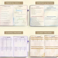 Budget Planner Notebook with Expense Tracker Undated Monthly Financial Organizer for Debt and Bill Tracking 8.4 x 5.8 Inches PU Cover