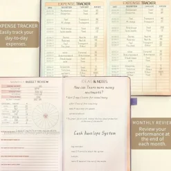 Budget Planner Notebook with Expense Tracker Undated Monthly Financial Organizer for Debt and Bill Tracking 8.4 x 5.8 Inches PU Cover