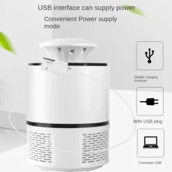 Bug Zapper Automatic Indoor Insect Trap - UV Black Light & Fan Mosquito, Fruit Fly & Gnat Killer with USB Rechargeable