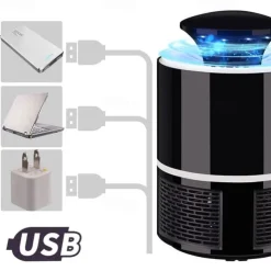 Bug Zapper Automatic Indoor Insect Trap - UV Black Light & Fan Mosquito, Fruit Fly & Gnat Killer with USB Rechargeable