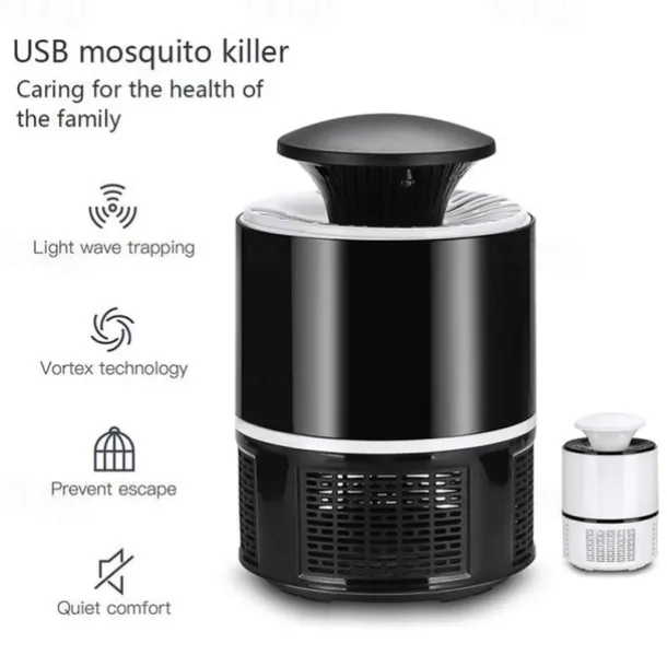 Bug Zapper Automatic Indoor Insect Trap - UV Black Light & Fan Mosquito, Fruit Fly & Gnat Killer with USB Rechargeable