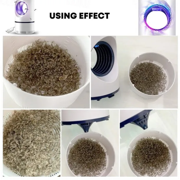 Bug Zapper Automatic Indoor Insect Trap - UV Black Light & Fan Mosquito, Fruit Fly & Gnat Killer with USB Rechargeable