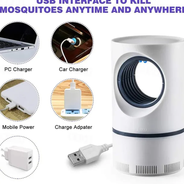 Bug Zapper Electric Indoor Mosquito Insect Trap Killer Lamp LED Mosquito Repellent Lamp Mute Anti Fly Trap Light Bug Zapper USB LED Night Lights