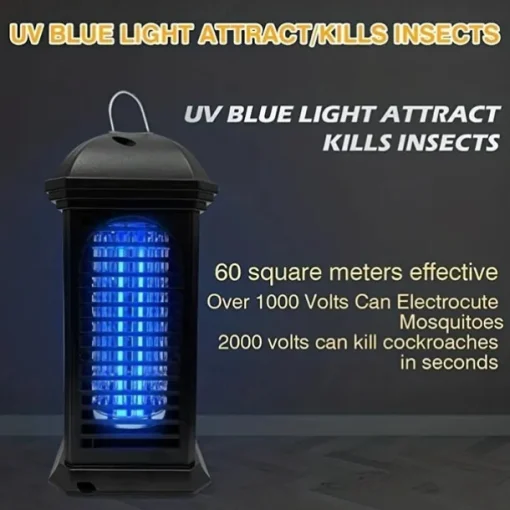 Bug Zapper Electric Mosquito Killer, Indoor and Outdoor Mosquito Killer Electric Shock Mosquito Lamp Household Photocatalytic Mosquito Killer UV Outdoor Mosquito Trap Lamp