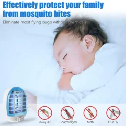 Bug Zapper Indoor, Fly Trap for Indoors, Electronic Mosquitoes Killer Mosquito Zapper with Blue Lights for Living Room, Home, Kitchen, Bedroom, Baby Room, Office(2 Packs)