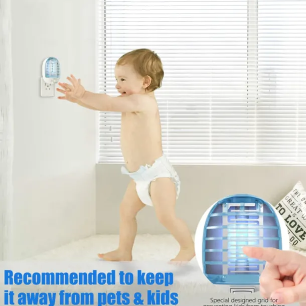 Bug Zapper Indoor, Fly Trap for Indoors, Electronic Mosquitoes Killer Mosquito Zapper with Blue Lights for Living Room, Home, Kitchen, Bedroom, Baby Room, Office(2 Packs)